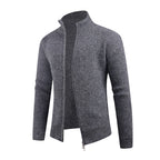 Herren Strickpullover mit hohem Kragen und dekorativem Reißverschluss R&B