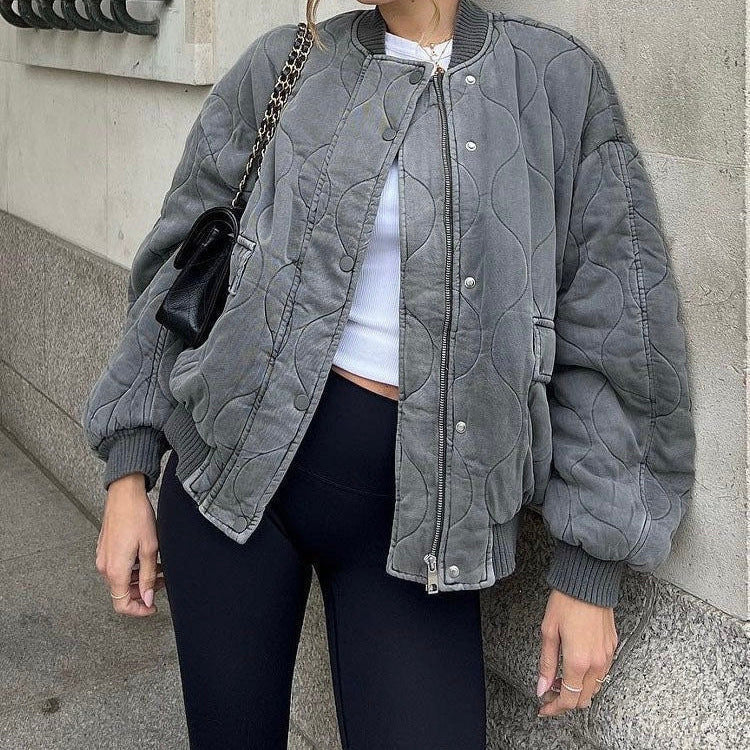 R&B | Damen Gesteppte Oversized Bomberjacke