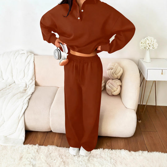 Damen lässiges Oversized Sweatshirt und Jogginghose Set R&B