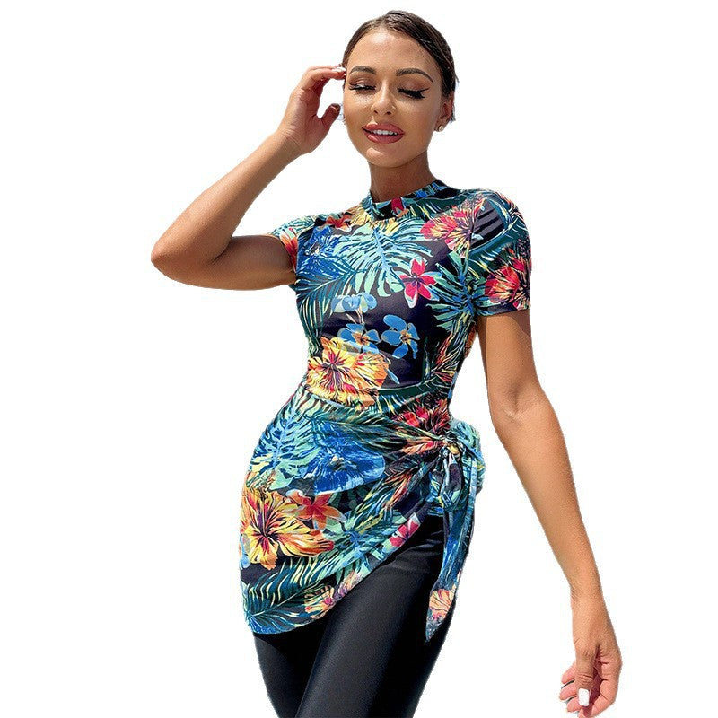 Damen Trendy Wickeloberteil mit floralem Muster R&B