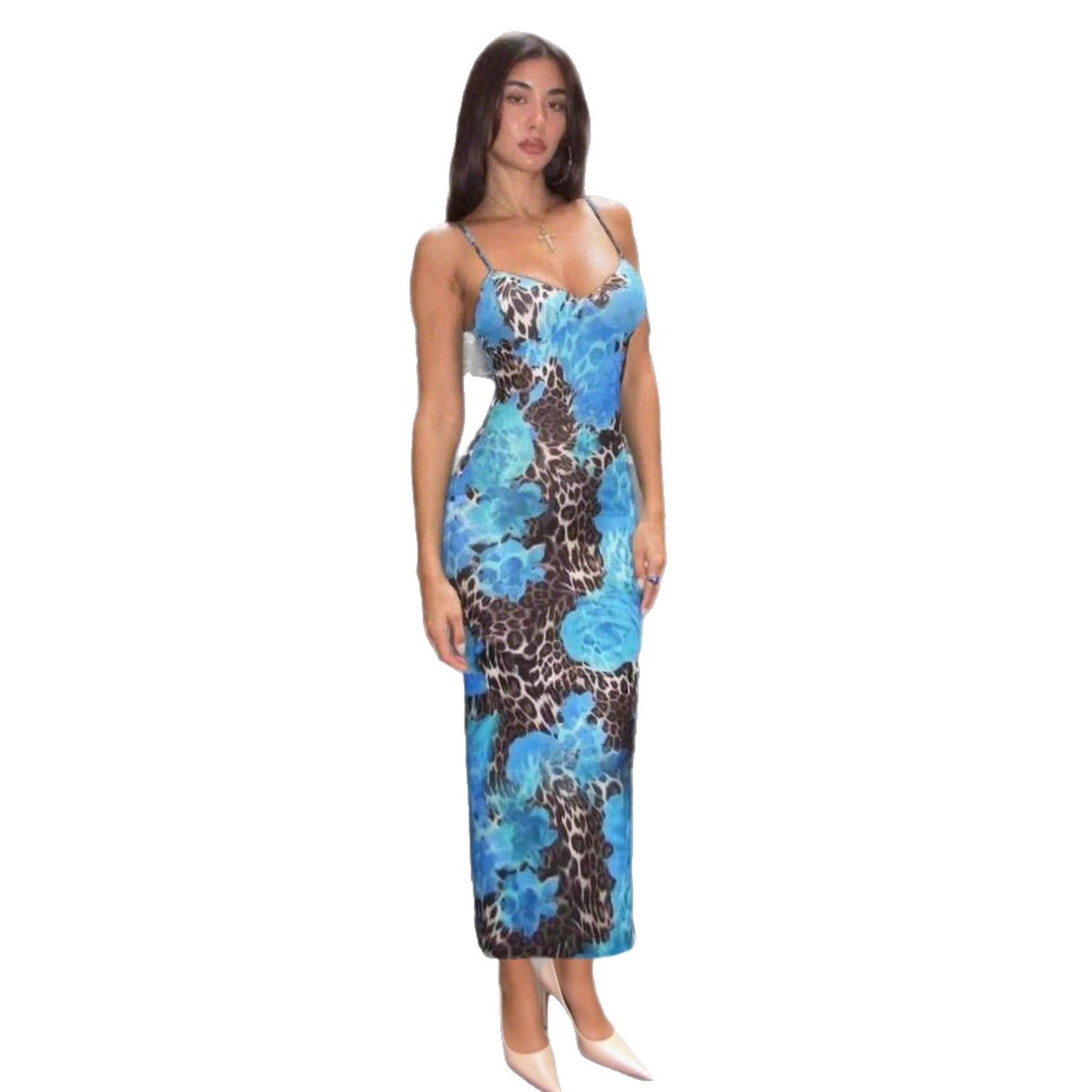 Damen Elegantes Maxikleid mit floralem Muster und taillierten Schnitt R&B