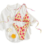 Damen Triangel-Bikini-Set mit floralem Design R&B