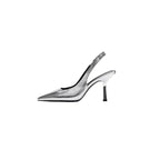 Damen Slingback High Heel Pumps mit elegantem metallic Finish R&B