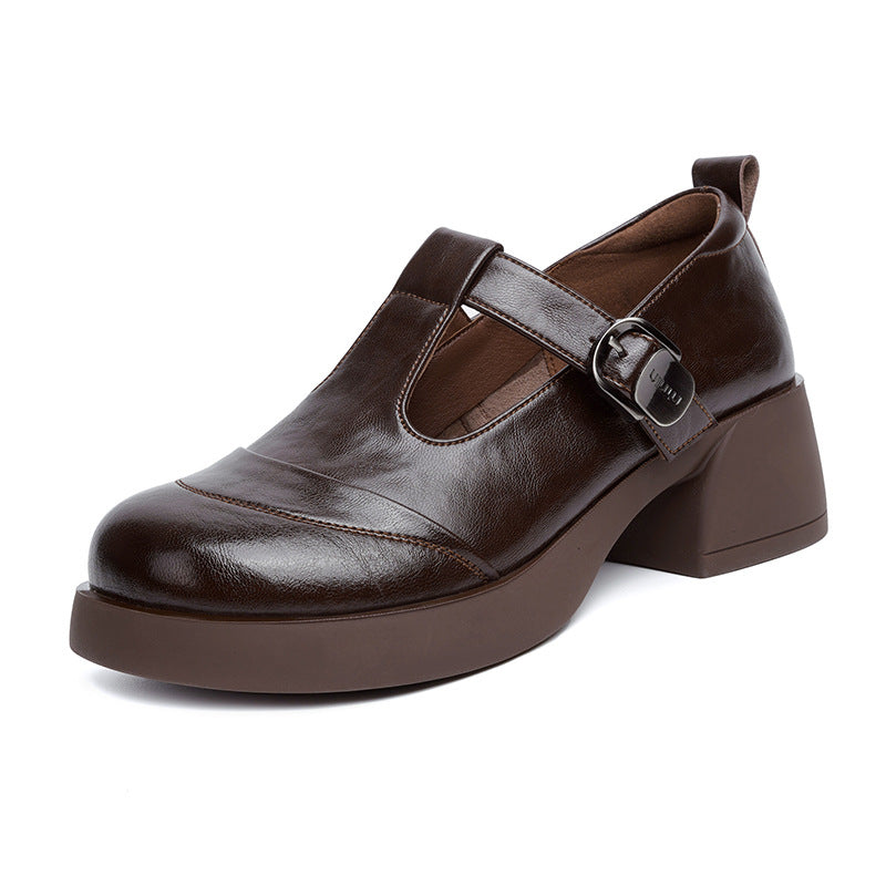 Damen elegante Mary Jane Pumps mit modernem Riemen und komfortablem Blockabsatz R&B