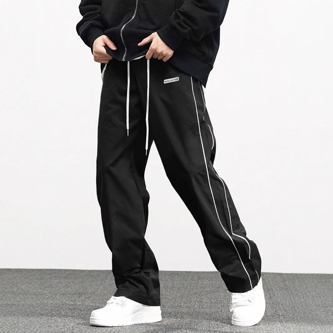 Herren Hochwertige Freizeithose mit verstellbarem Bund und seitlichen Streifen R&B