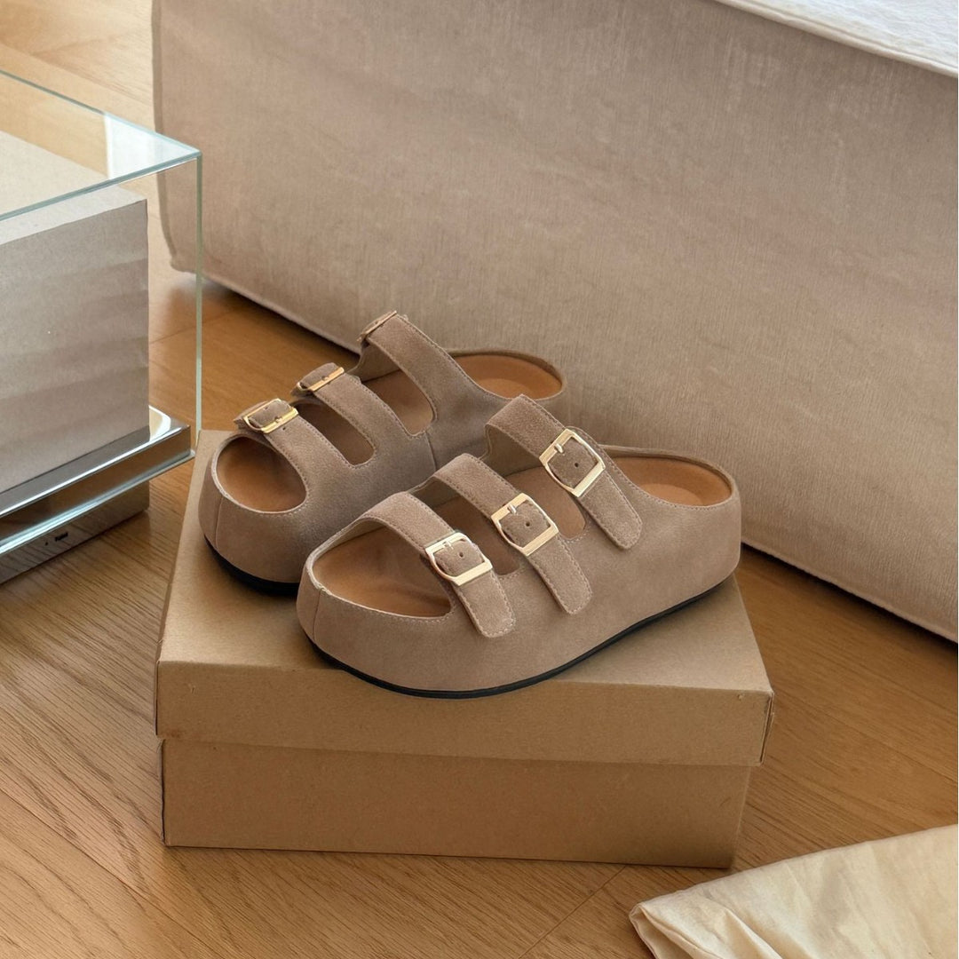 Damen Komfortable Riemensandalen mit verstellbaren Schnallen und ergonomischem Fußbett R&B