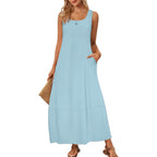 Damen Maxikleid im entspannten Schnitt mit praktischen Taschen R&B