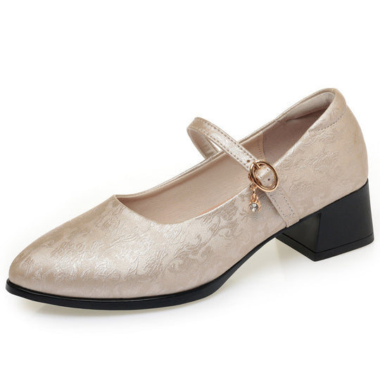 Damen Mary Jane Pumps mit zartem Riemchen und komfortablem Blockabsatz R&B