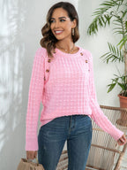 Damen Strickpullover mit strukturiertem Wellenmuster R&B