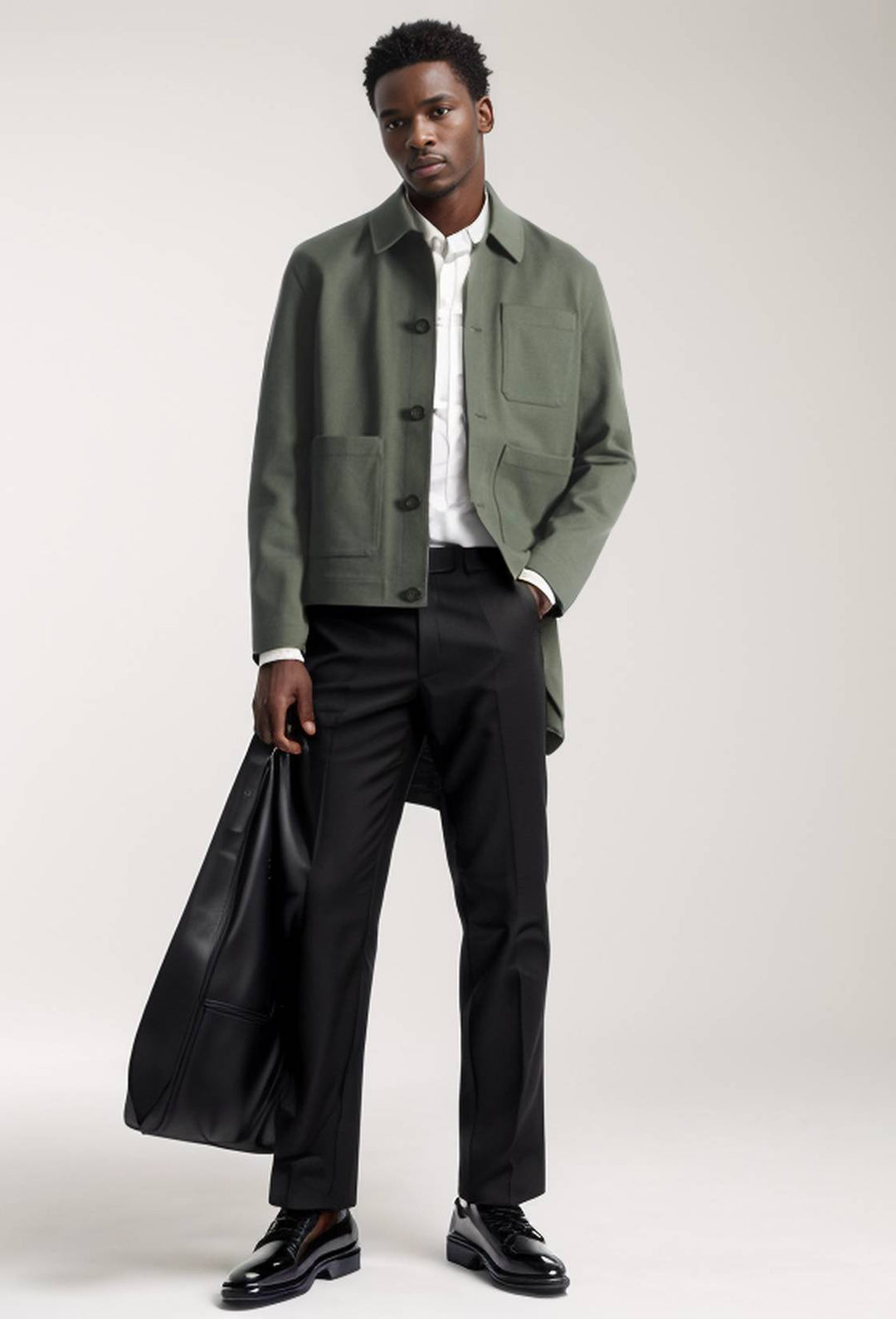 Herren modische Jacke mit aufgesetzten Taschen und hochwertigem Material R&B