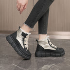 Damen gefütterte Winterstiefel mit robustem Gummi-Profil und verstellbarem Klettverschluss R&B