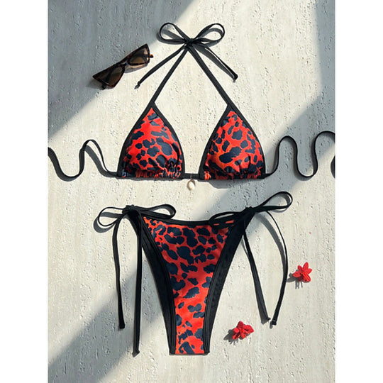 Damen Triangel-Bikini mit trendigem Animal-Print und verstellbaren Trägern R&B