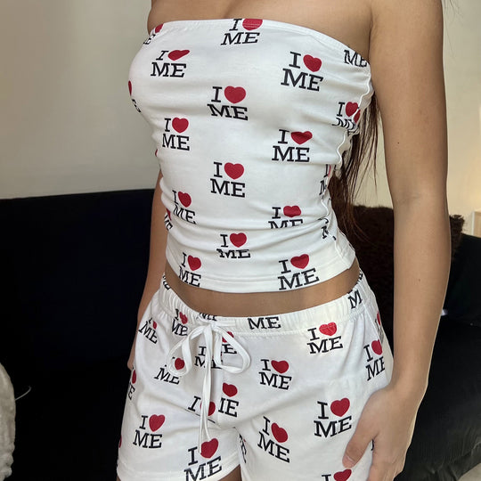 Damen Bandeau-Top mit modischem Druck R&B