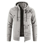 Herren Kapuzenjacke mit grafischem Print und hochelastischen Eigenschaften
