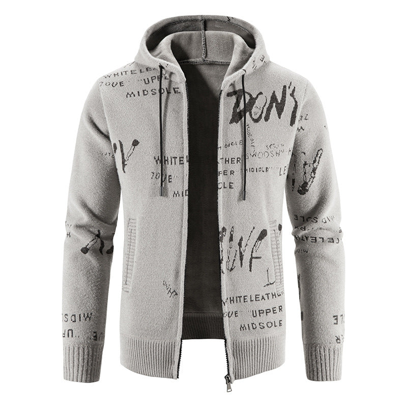 Herren Kapuzenjacke mit grafischem Print und hochelastischen Eigenschaften