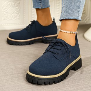 Damen Schnürschuhe mit robuster Laufsohle und modischem Obermaterial R&B