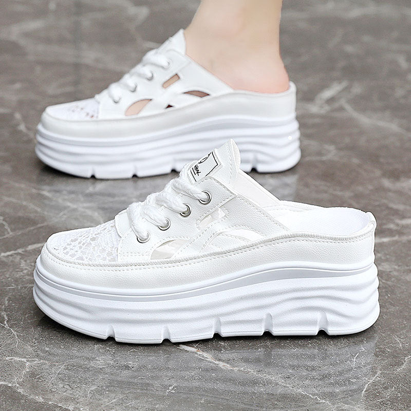 Damen Sportliche Plateausneakers mit atmungsaktivem Obermaterial und lässigem Schnitt R&B
