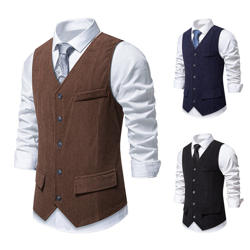Herren elegante Anzugweste mit feinen strukturierten Details