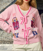 Damen Strickjacke mit funkelnden Details und raffinierten Schleifen R&B