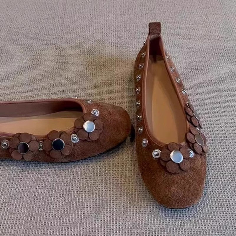Damen Ballerinas mit floralem Applikationsdesign und glitzernden Akzenten R&B