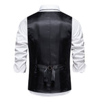 Herren elegante Weste mit schmalem Hahnentrittmuster und asymmetrischen Akzenten R&B