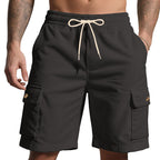 Herren nan Cord-Cargo-Shorts mit elastischem Tunnelzugbund, aufgesetzten Cargotaschen und weichem Baumwollmix R&B