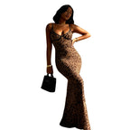 Damen Elegantes Maxikleid mit animalischem Muster R&B