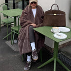 Damen Oversized Kunstfellmantel R&B