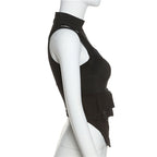 Damen Sportliches Tanktop mit innovativem hochgeschlossenem Design und verstellbaren Riemen R&B