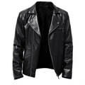 Herren Kunstleder Bikerjacke mit asymmetrischem Reißverschluss