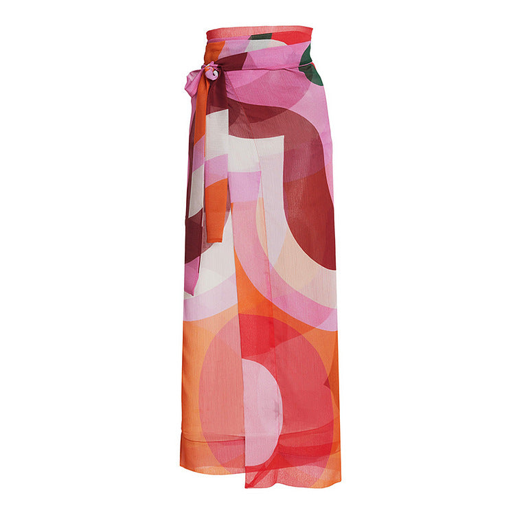 Damen asymmetrischer Badeanzug mit modernem Grafikdesign R&B
