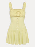Damen Minikleid mit Rüschendetails und dekorativem Knoten R&B
