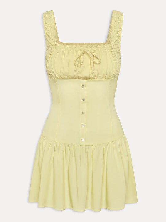 Damen Minikleid mit Rüschendetails und dekorativem Knoten R&B
