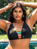 Damen Bikinioberteil mit modischem Schnür-Design und verstellbaren Trägern R&B