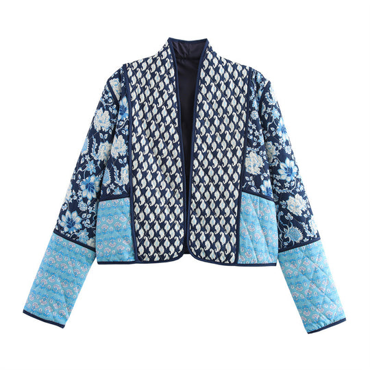 Damen Stilvolle Patchwork-Jacke R&B