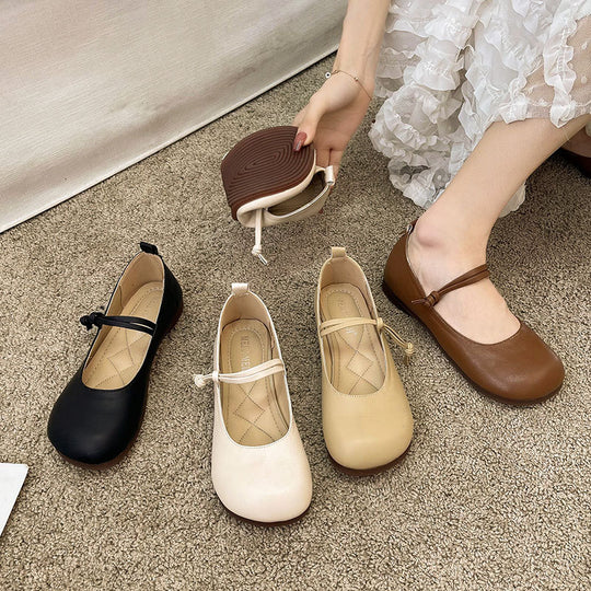 Damen Bequeme und elegante Ballerinas mit verstellbarem Riemen und weicher Innensohle R&B