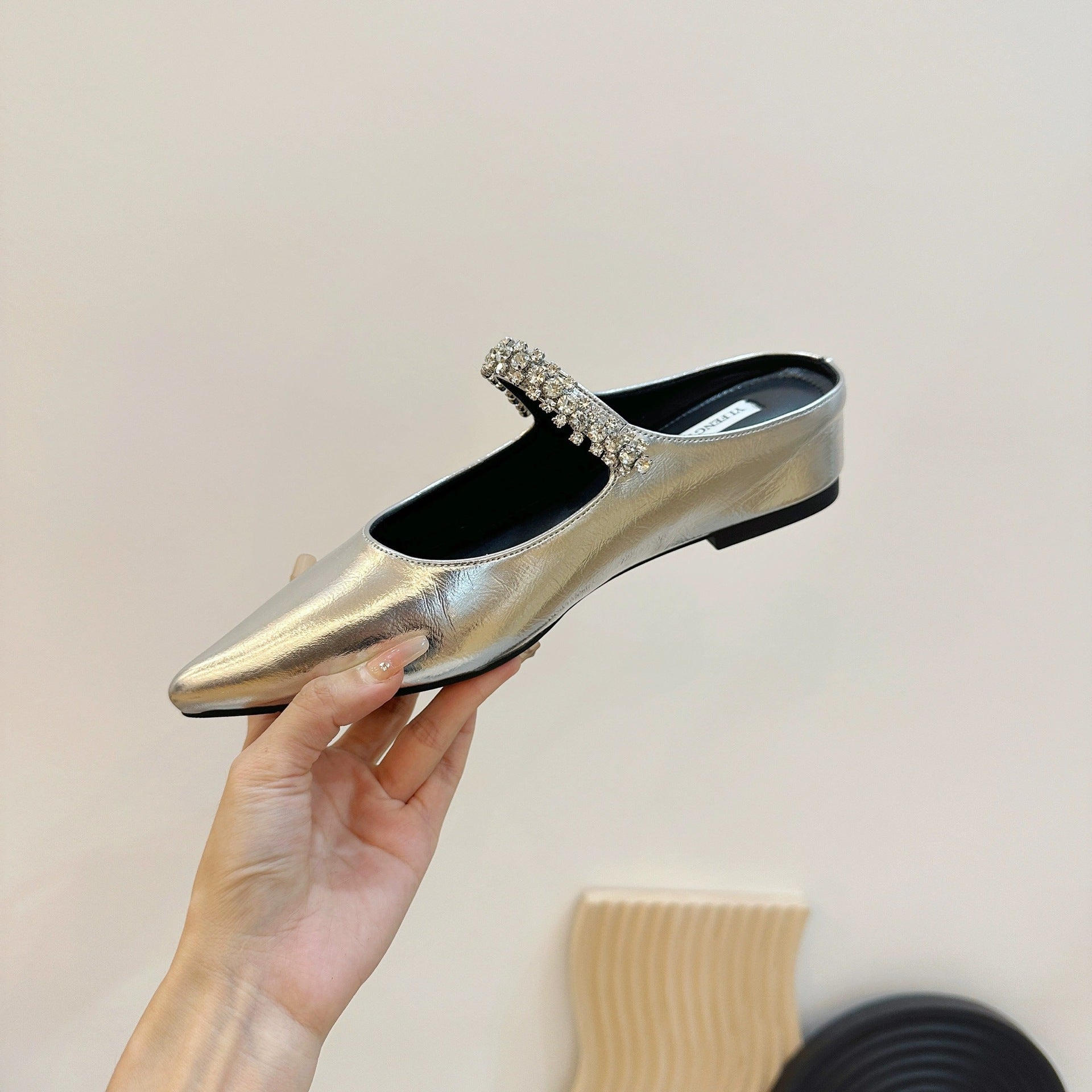Damen elegante Ballerinas mit funkelndem Strassband R&B