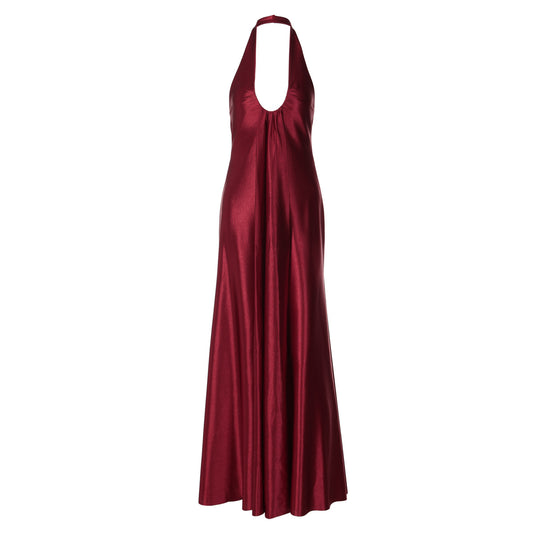 Damen Maxi Kleid mit eleganter Halterneck-Detaillierung und fließendem Schnitt R&B