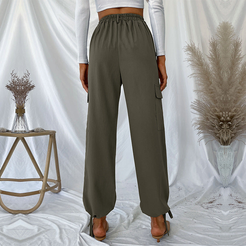 Damen Cargo-Hose mit verstellbarem Bund und seitlichen Taschen R&B