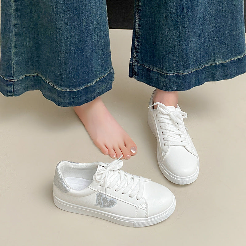 Damen Sneakers mit Glitzerelementen und Herzmotiv R&B