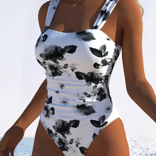 Damen Einteiler Badeanzug mit femininem Floral-Muster und komfortablem Schnitt R&B