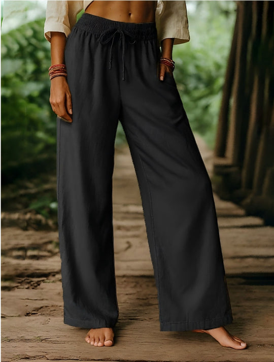 Damen Luftige Freizeithose mit weitem Schnitt und elastischem Bund R&B