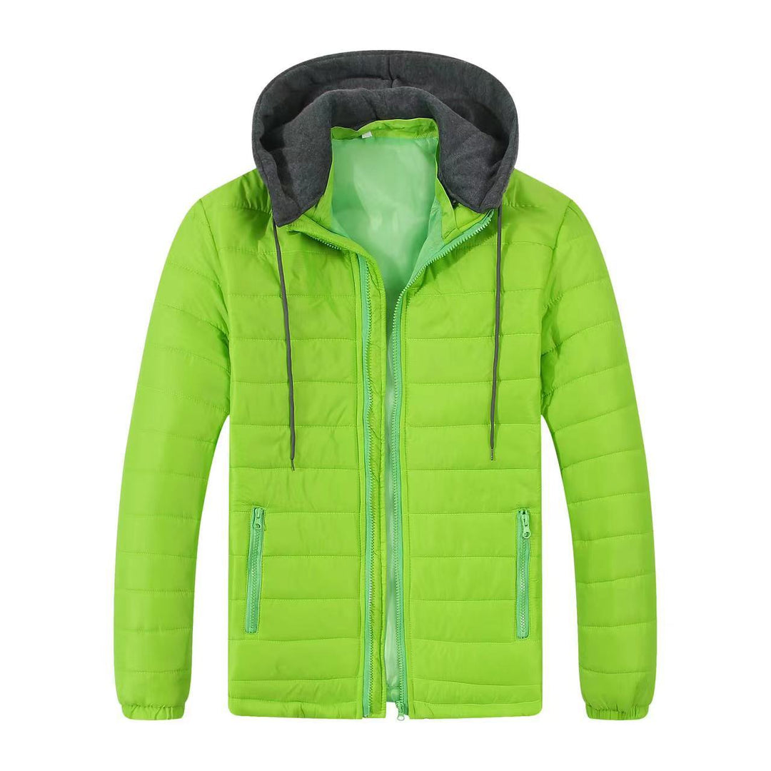 Herren gesteppte Windjacke mit Kapuze R&B