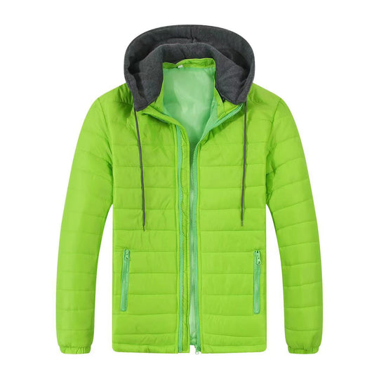 Herren gesteppte Windjacke mit Kapuze R&B