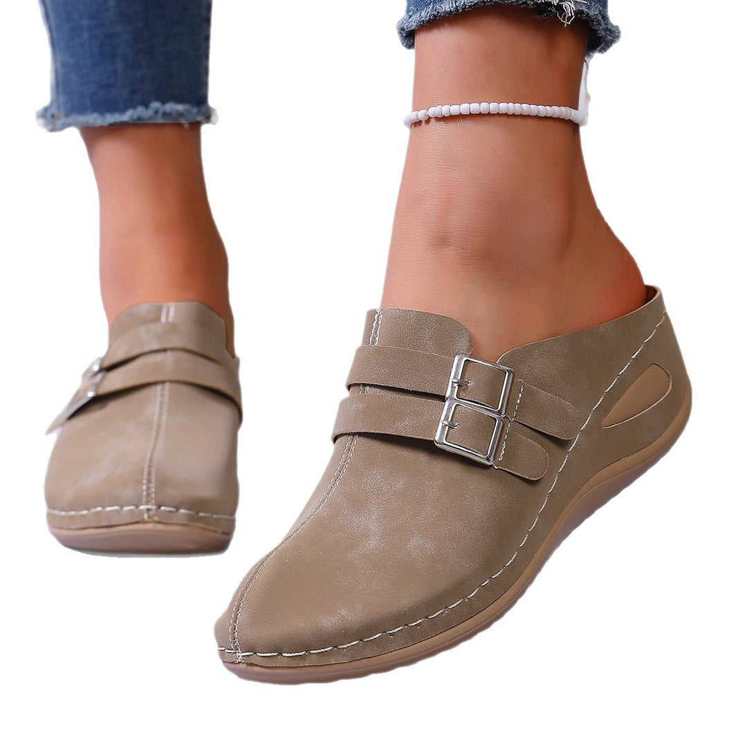 Damen Komfortable Clogs mit verstellbarem Doppelschnallenverschluss R&B