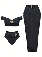 Damen Elegantes Bikiniset mit Wickelrock R&B