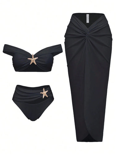 Damen Elegantes Bikiniset mit Wickelrock R&B