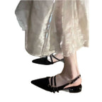 Damen Slingback Ballerinas mit metallic glänzender Oberfläche und dekorativen Riemchen R&B