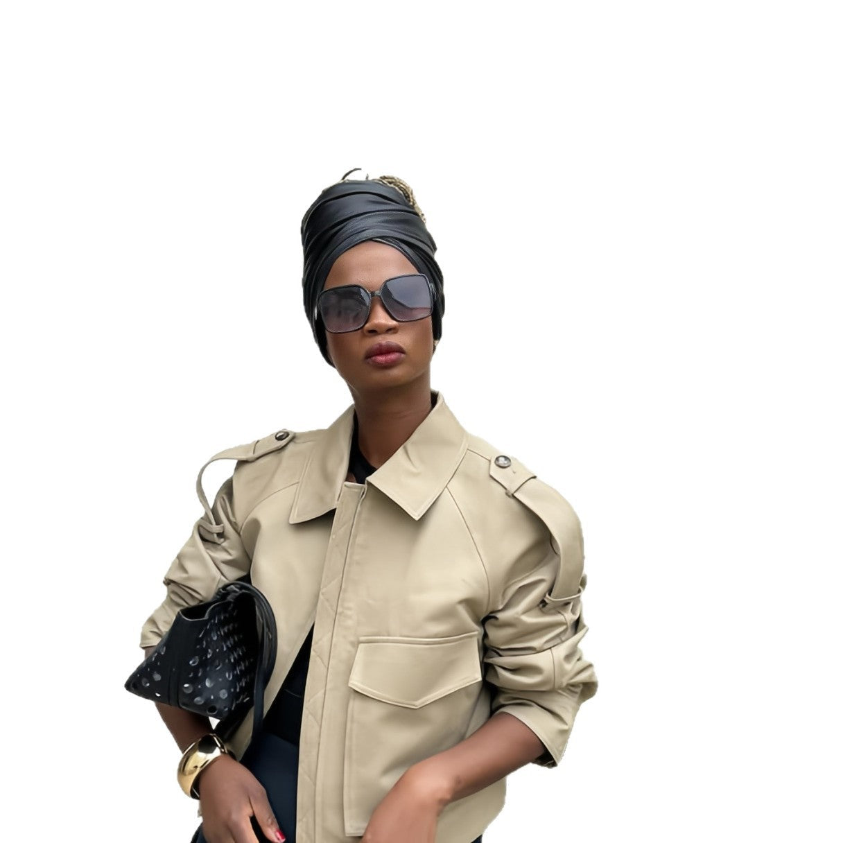 Damen modische Kunstlederjacke mit lässigem Schnitt und eleganten Details R&B