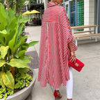 Damen Streifenbluse mit asymmetrischem Schnitt und Oversize-Design R&B